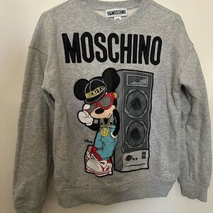 H&MOSCHINO DJ Mickey Print Grey Sweater